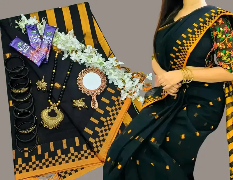 hafsilk holudpar kalo saree