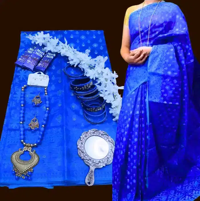 blue-jamdani-gift-combo
