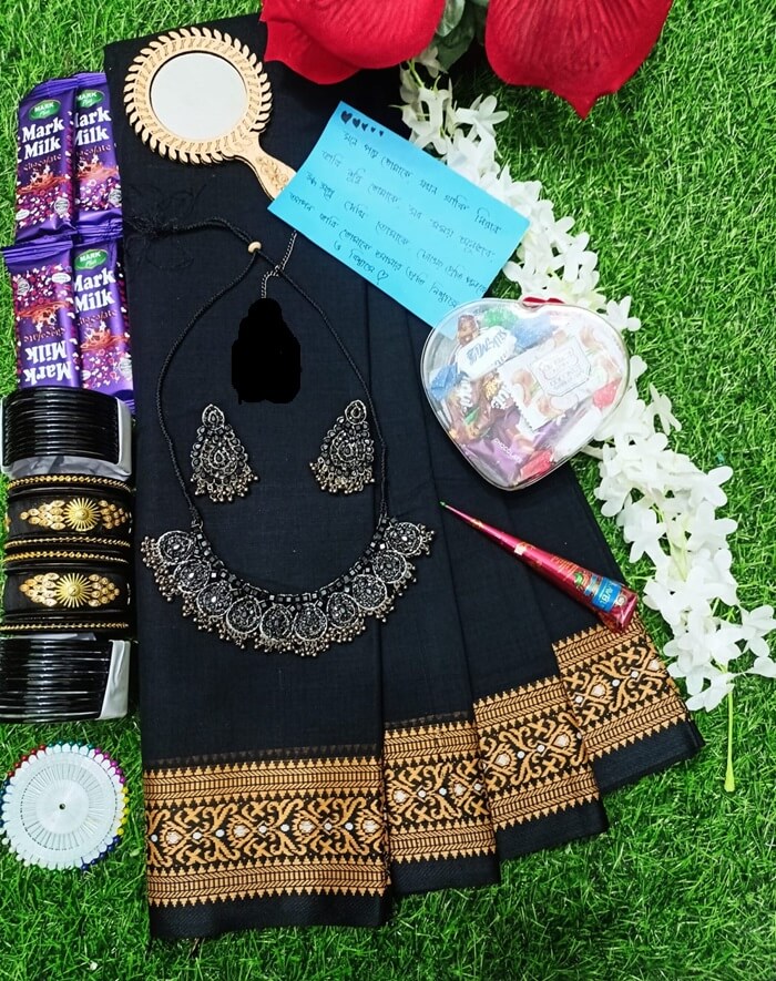 Black primum saree .Tangail cotton saree