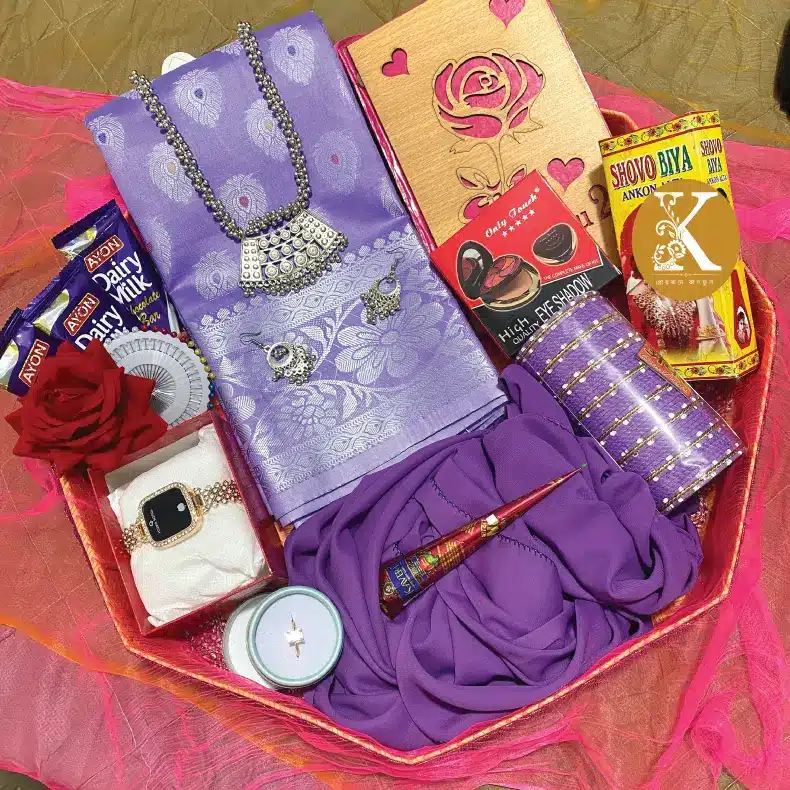 Katan Purplesaree gift Combo