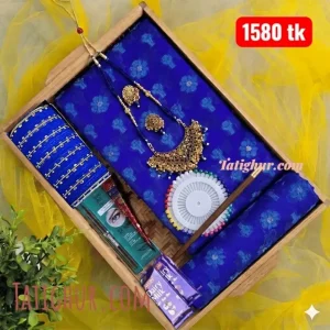 Blue Saree Gift Combo Box