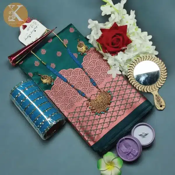 Green color soft katan-