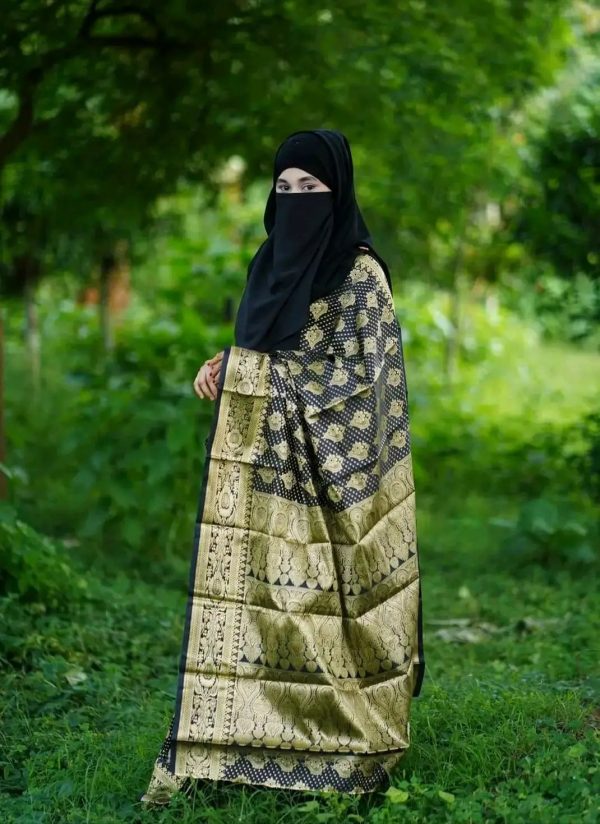 কালো কাতান বেনারসি শাড়ি প্রিমিয়াম প্যাকেজ - Image 2